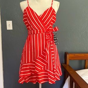 Wrap Pinstripe Dress